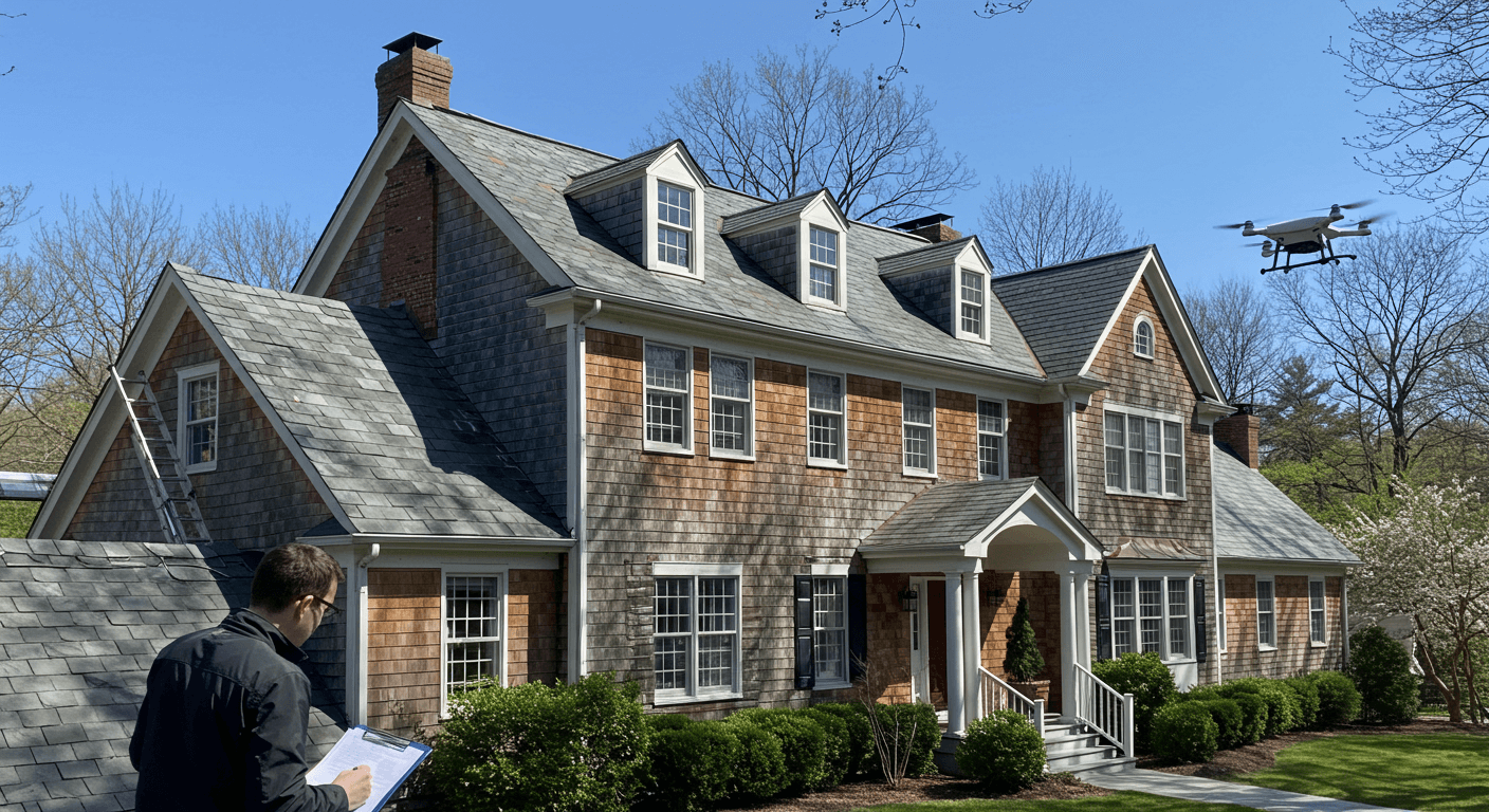 Residential roof inspection service in Weston, Massachusetts homes