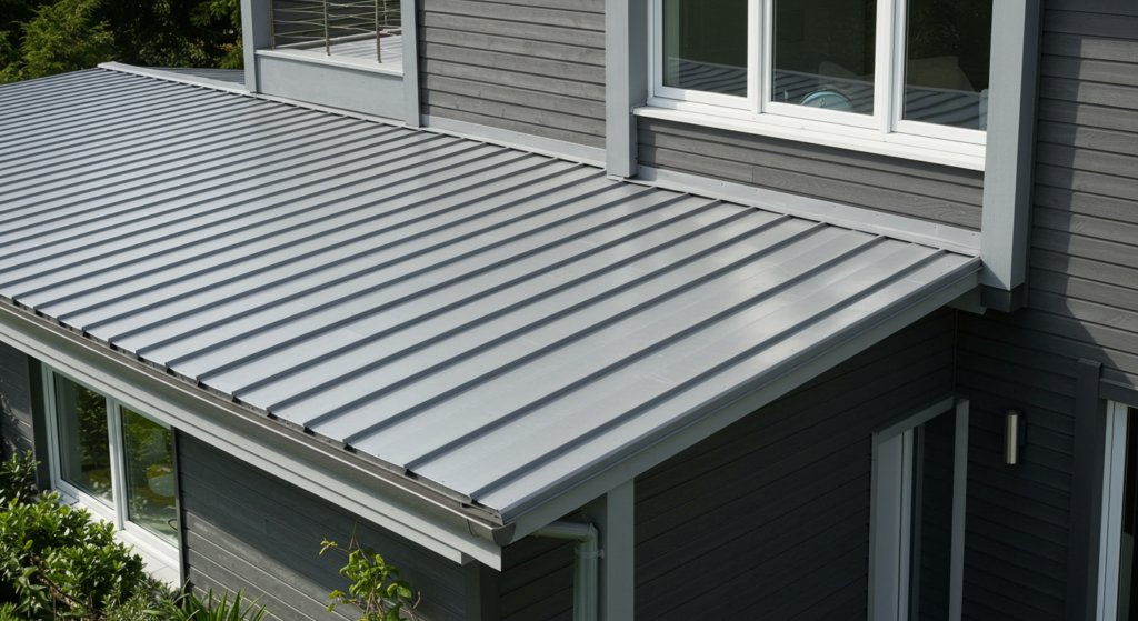 Aluminum siding replacement on home exterior.