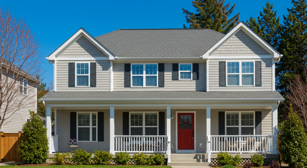 Full siding replacement on a two-story house.
